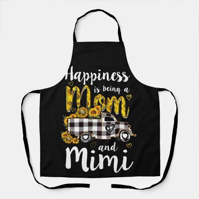 Sunflower Grandma Happiness is being Mum And Mimi Apron (Front)