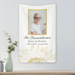 Sunflower Graphic Celebration of Life Funeral Banner