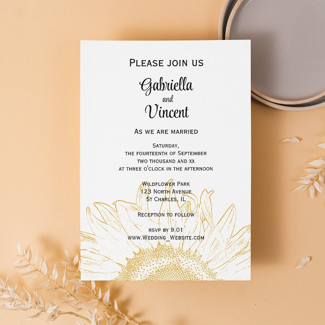 Sunflower Graphic Wedding  Invitation (Creator Uploaded)