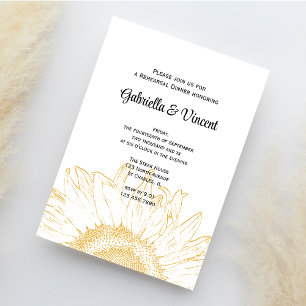 Sunflower Graphic Wedding Rehearsal Dinner Invitation
