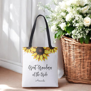 Sunflower Great Grandma of the Bride  Tote Bag