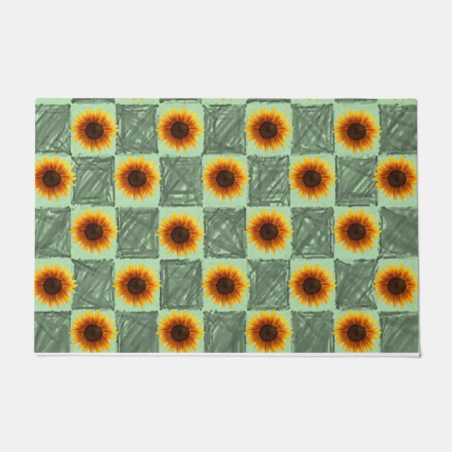 Sunflower Green Door Mat (Front)