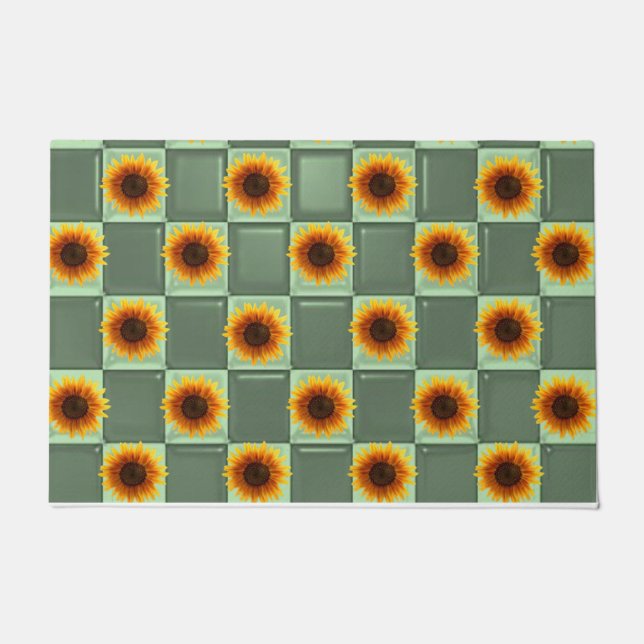 Sunflower Green Door Mat (Front)