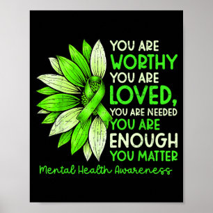 Sunflower Green Mental Health Awareness Poster