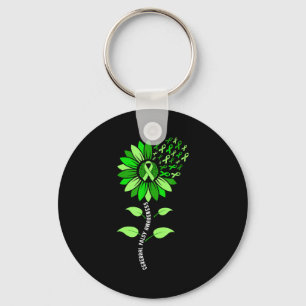 Sunflower green ribbon cerebral palsy cp awareness key ring