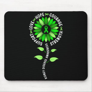 Sunflower green ribbon kidney disease awareness  mouse pad