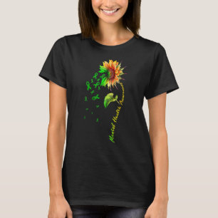 Sunflower Green Ribbon Mental Health Awareness Mon T-Shirt