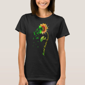 Sunflower Green Ribbon Mental Health Awareness Mon T-Shirt