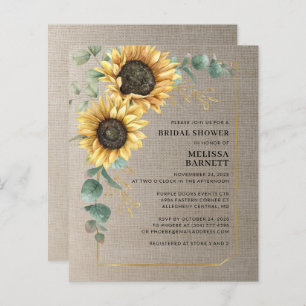 Sunflower Greenery Bridal Shower Invitation
