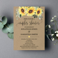 Sunflower Greenery Couples Shower Rustic Wedding