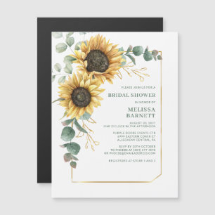 Sunflower Greenery Floral Bridal Shower Invitation