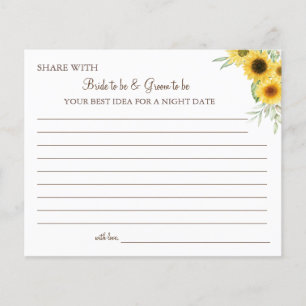 Sunflower greenery share a date night idea card