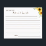 Sunflower Greenery Wedding Advice card shower<br><div class="desc">Sunflower greenery wedding design. Add your own information and for further customisation,  click the link "click to customise further"(including font colour)  ~ Check collection for matching games,  invitation,  signs,  and more</div>