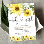 Sunflower greenery white yellow girl baby shower invitation<br><div class="desc">For more advanced customisation of this design,  simply select the "Customise It" button above!</div>