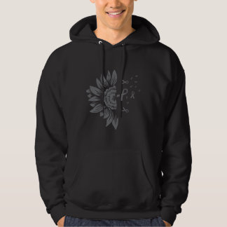 Sunflower Grey Ribbon Brain Cancer Tumour Cool Awa Hoodie