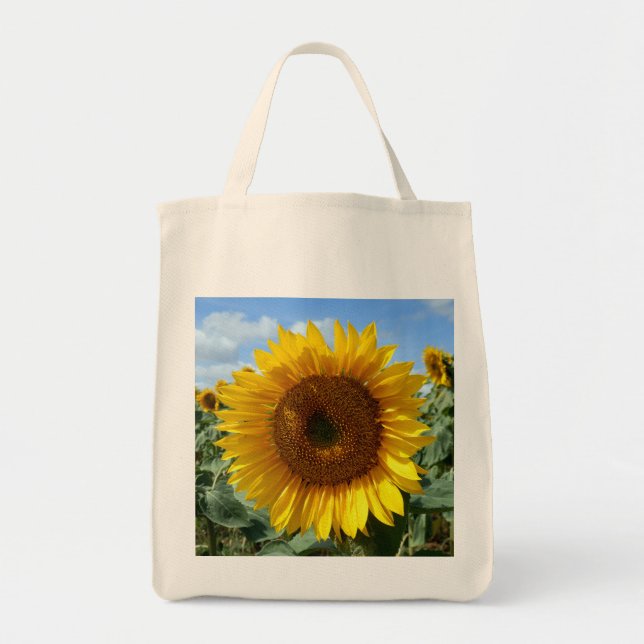 Sunflower Grocery Tote Bag (Front)