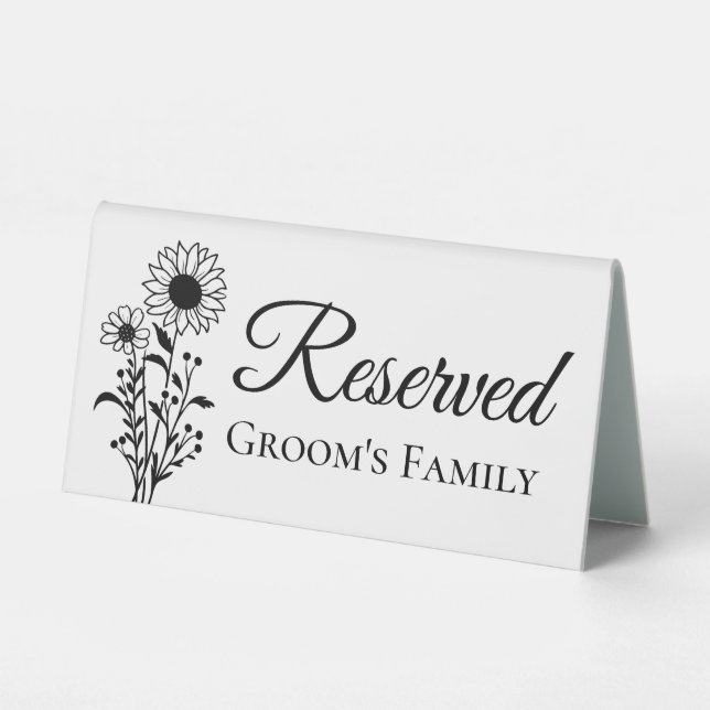 Sunflower Groom's Family Reserved – Rustic Floral (Front)