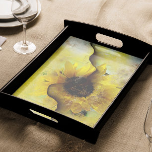 Sunflower Grunge Floral Ripped Paper Decoupage