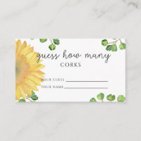 Sunflower guess how many corks bridal game