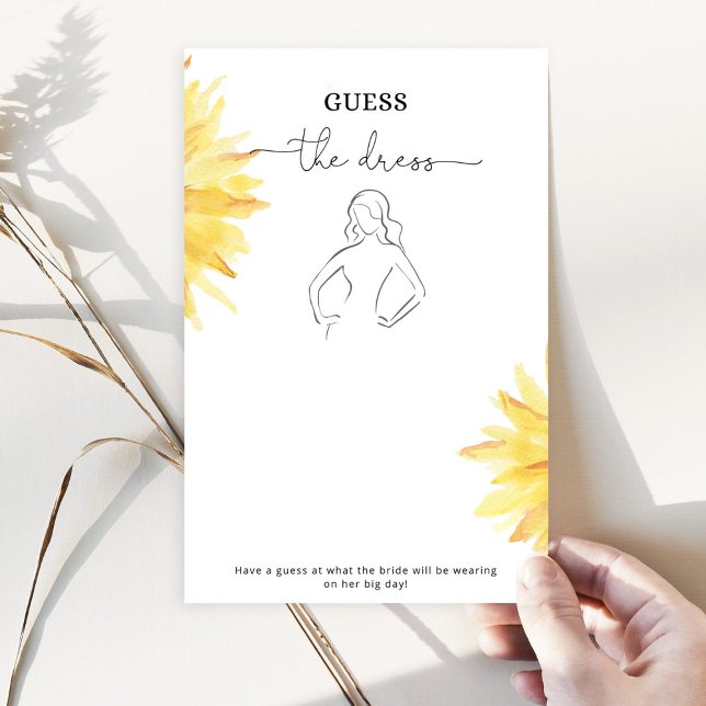 Sunflower Guess the dress bridal shower game (Creator Uploaded)