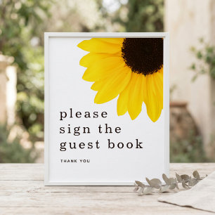 Sunflower Guest Book Sign 18th Birthday Party