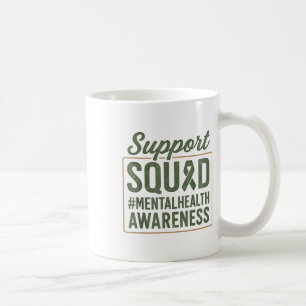Sunflower Hair Tee Support Squad Mental Health Awa Coffee Mug
