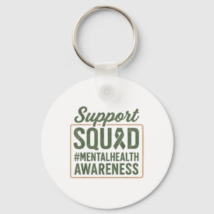 Sunflower Hair Tee Support Squad Mental Health Awa Key Ring