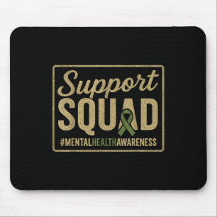 Sunflower Hair Tee Support Squad Mental Health Awa Mouse Pad