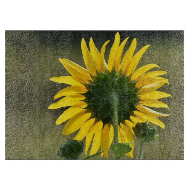 Sunflower Halo Glass Cutting Board (Front)