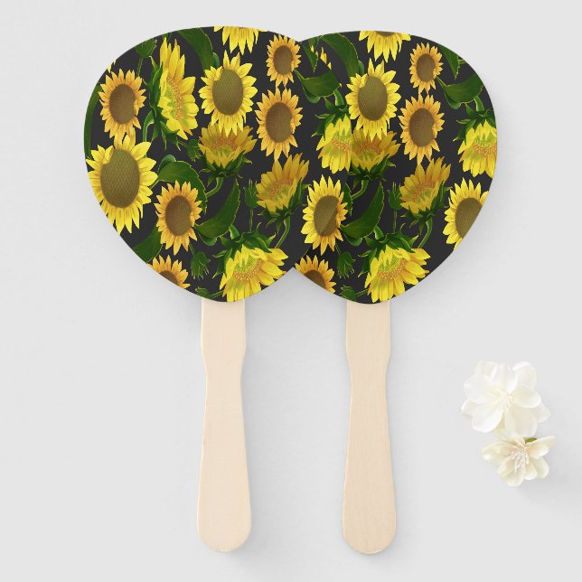 Sunflower Hand Fan (Front and Back)