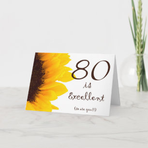 Sunflower Happy 80th Birthday Card