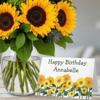 Sunflower Happy Birthday Beautiful Personalised