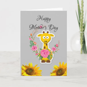 Sunflower Happy Mother's Day Folded Greeting Card