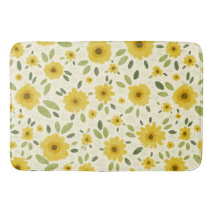 Sunflower Happy Pattern Bath Mat