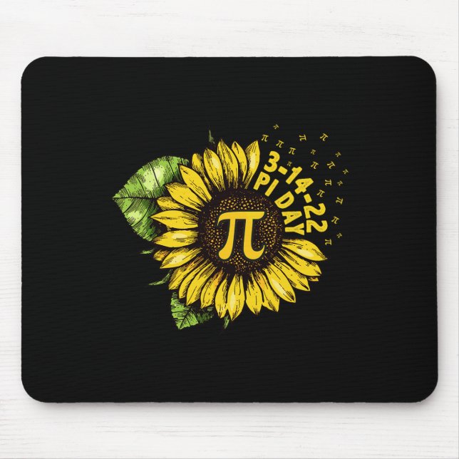 Sunflower Happy Pi Day Shirt Mathematic Math Teach Mouse Pad (Front)