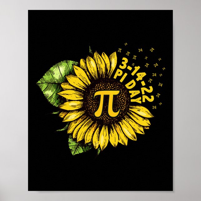 Sunflower Happy Pi Day Shirt Mathematic Math Teach Poster (Front)