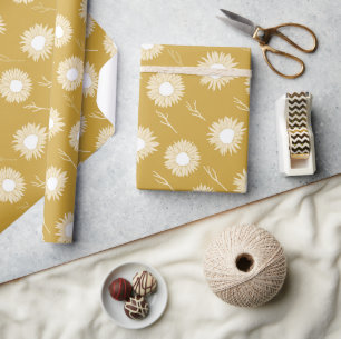 Sunflower head flower wrapping paper
