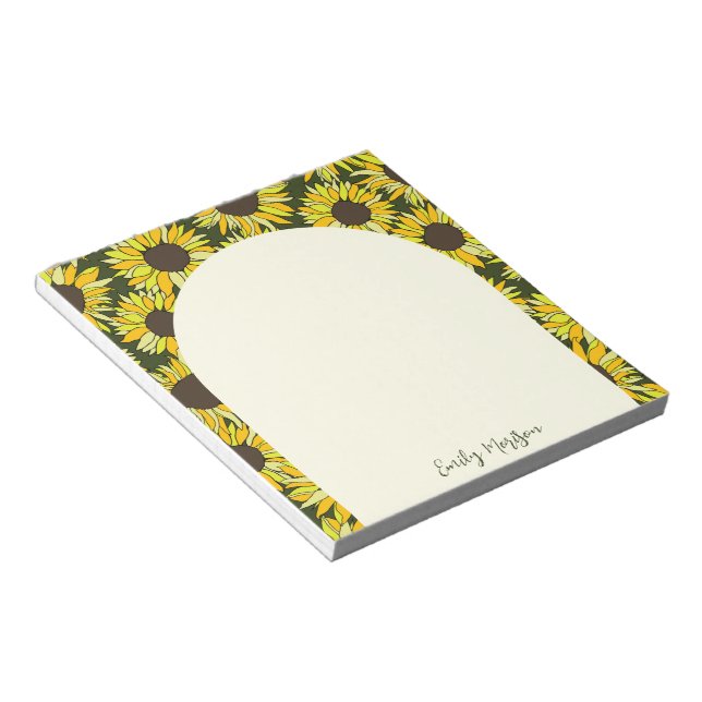 Sunflower head summer flowe notepad (Angled)