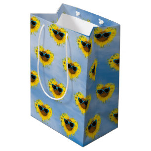 Sunflower Heart Abstract on Sky    Medium Gift Bag