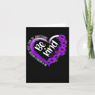Sunflower Heart Be Kind Purple Overdose Awareness Card
