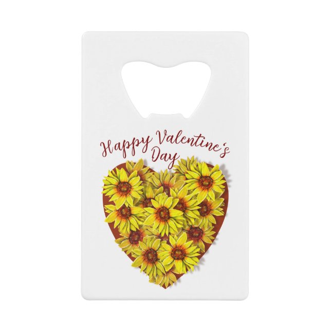 Sunflower Heart Bottle Opener (Front)