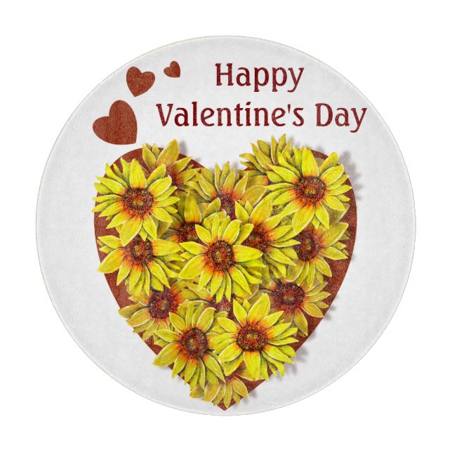 Sunflower Heart Cutting Board (Front)