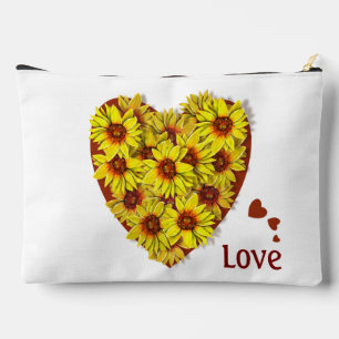 Sunflower Heart Large Toiletry Cosmetic Bag