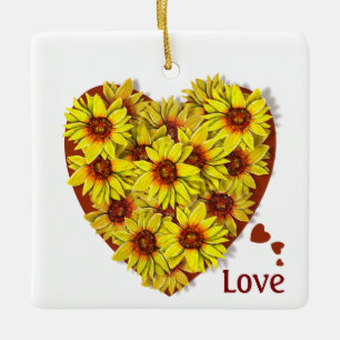 Sunflower Heart Ornament