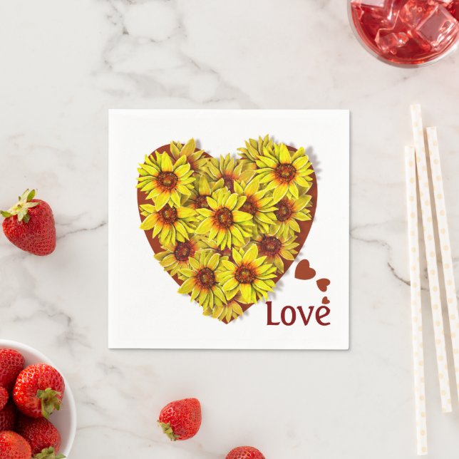 Sunflower Heart Paper Napkin (Insitu)