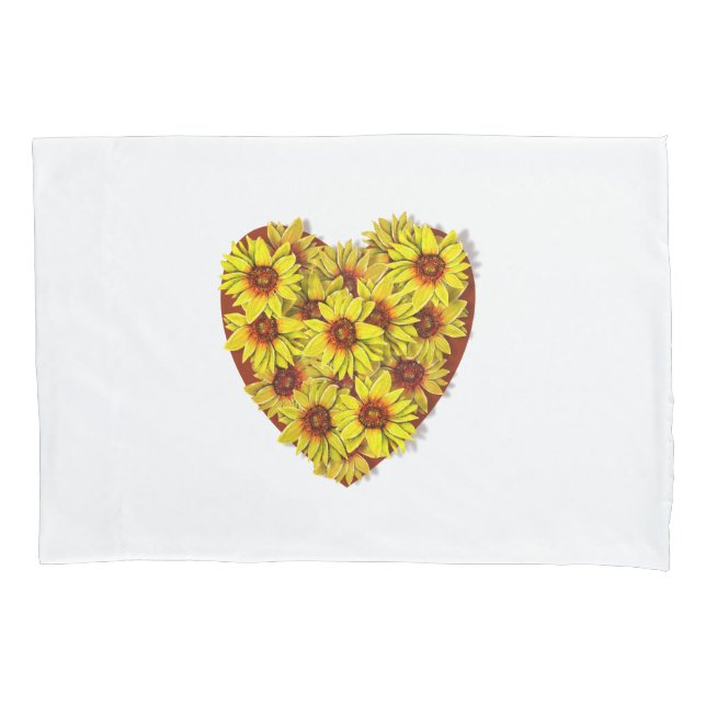 Sunflower Heart Pillowcase (Front)