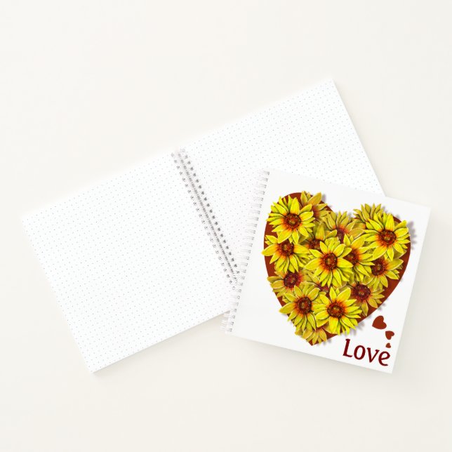 Sunflower Heart Spiral Notebook (Inside)