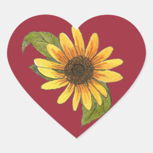 Sunflower Heart sticker