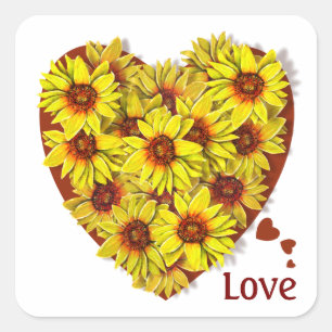 Sunflower Heart Sticker