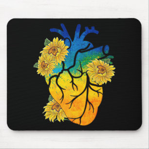 Sunflower Heart Ukraine Ukrainian Flag Stand With  Mouse Pad